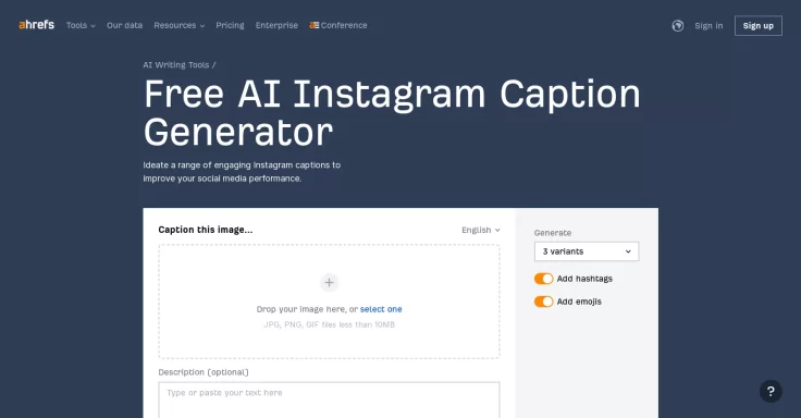 Ahrefs AI Caption